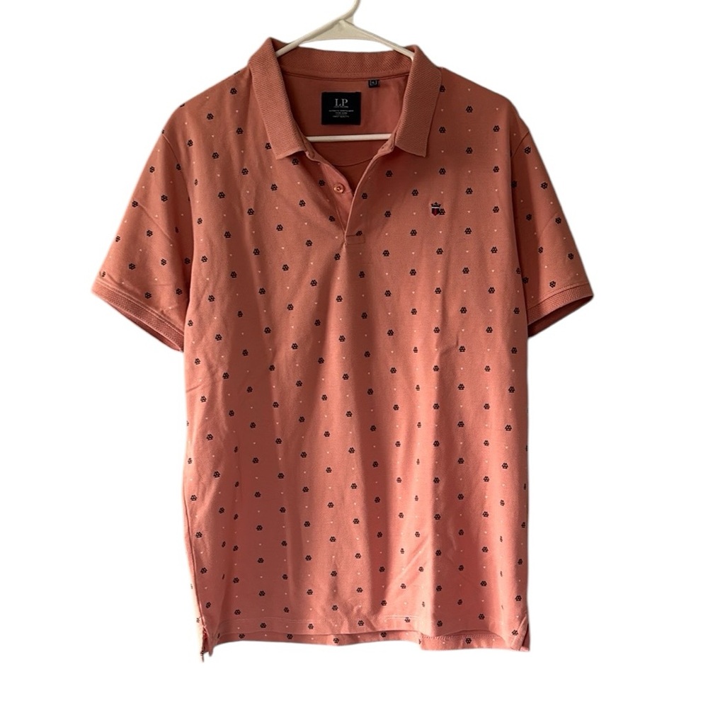 Louis Philippe Men's Pink Polo Shirt